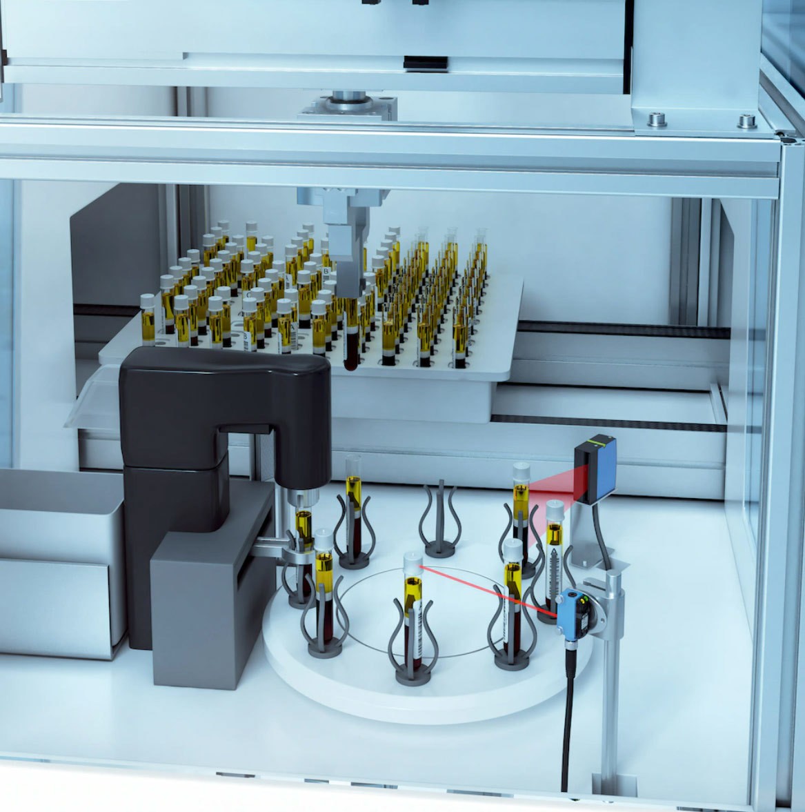 开瓶器和样品转盘中的瓶盖识别和测试试管识别